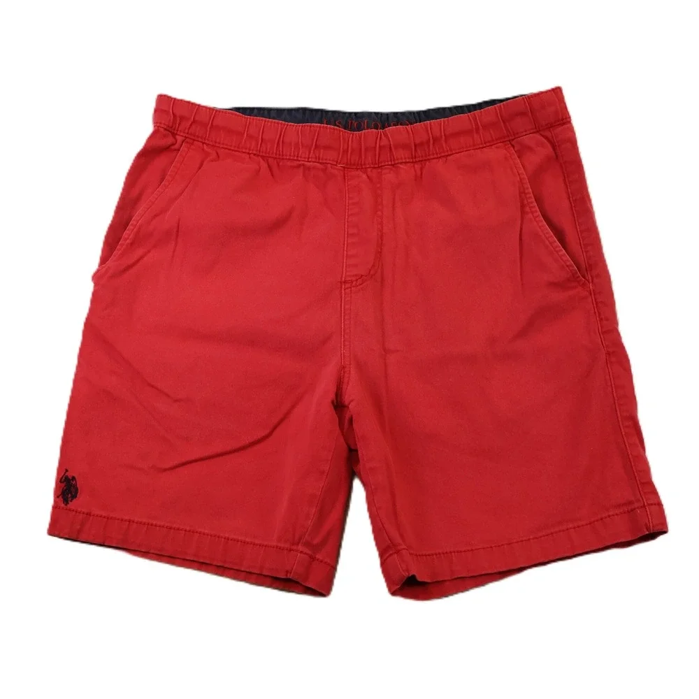 US Polo Assn Mens M Shorts Red Activate Stretch Elastic Waist 11A603